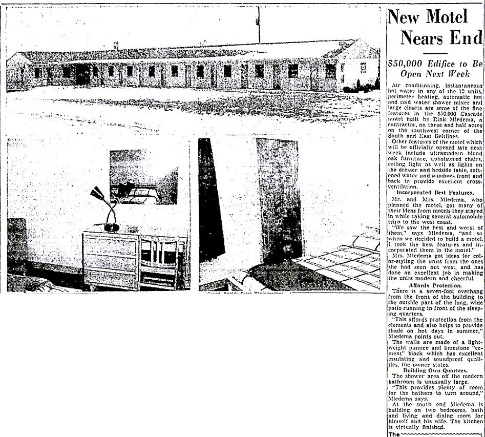 Cascade Motel (Cascade Motor Inn) - Dec 1952 (newer photo)